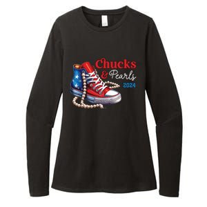 Chucks And Pearls 2024 Im With Her Kamala Womens CVC Long Sleeve Shirt