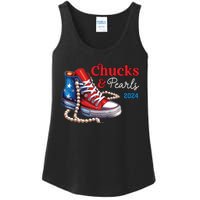 Chucks And Pearls 2024 Im With Her Kamala Ladies Essential Tank