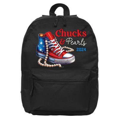 Chucks And Pearls 2024 Im With Her Kamala 16 in Basic Backpack