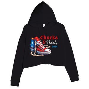 Chucks And Pearls 2024 Im With Her Kamala Crop Fleece Hoodie