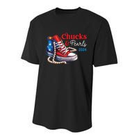 Chucks And Pearls 2024 Im With Her Kamala Youth Performance Sprint T-Shirt