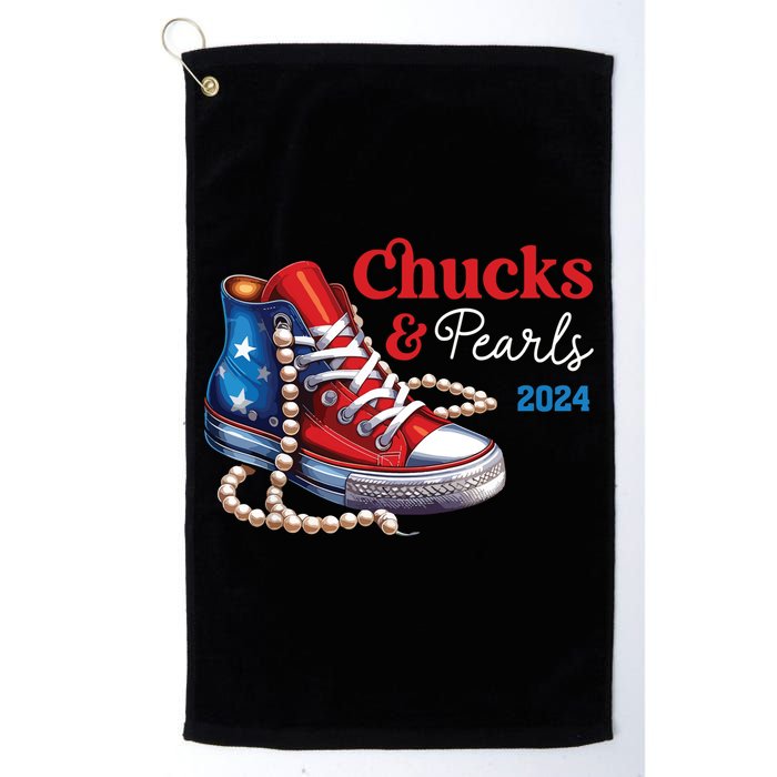 Chucks And Pearls 2024 Im With Her Kamala Golf Towel