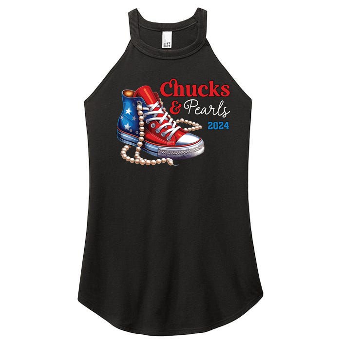 Chucks And Pearls 2024 Im With Her Kamala Women's Perfect Tri Rocker Tank