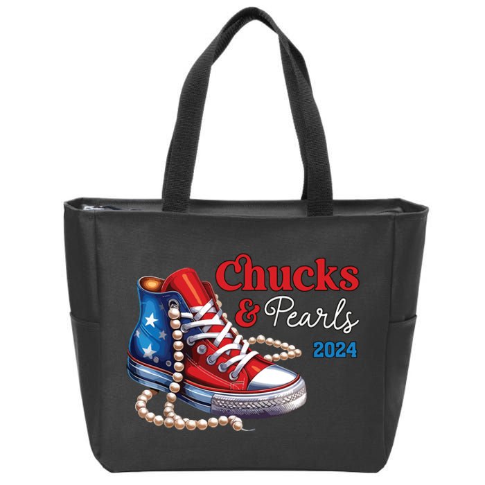 Chucks And Pearls 2024 Im With Her Kamala Zip Tote Bag