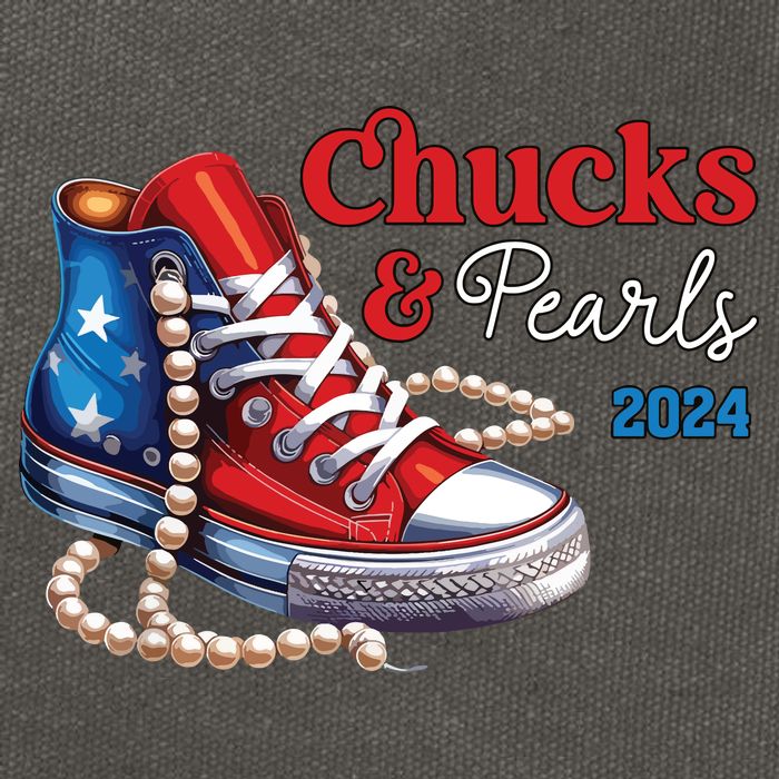 Chucks And Pearls 2024 Im With Her Kamala Cotton Canvas Backpack