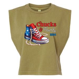 Chucks And Pearls 2024 Im With Her Kamala Garment-Dyed Women's Muscle Tee