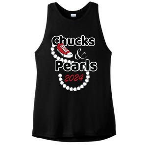 Chucks And Pearls Cute Women 2024 Ladies PosiCharge Tri-Blend Wicking Tank