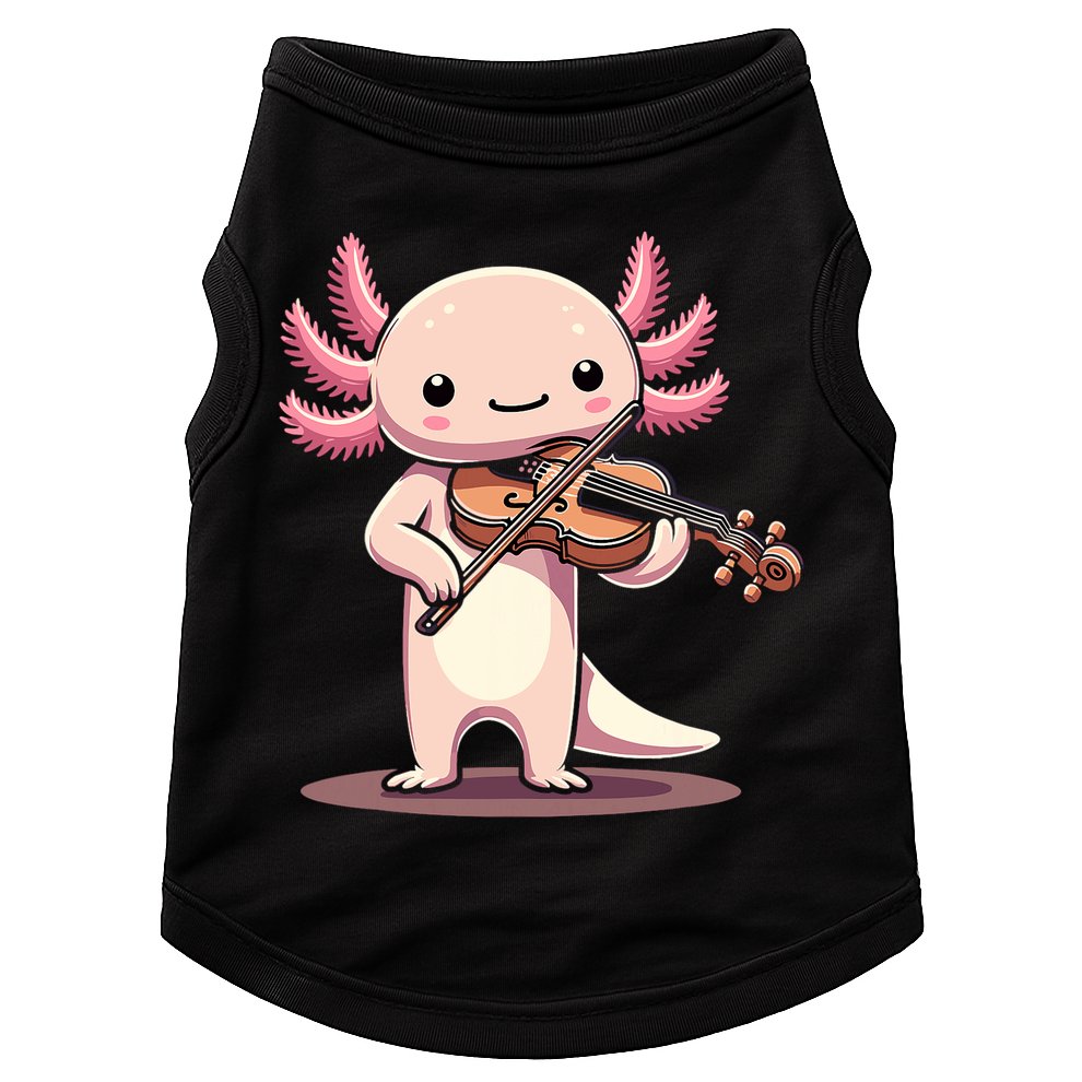 Cute Axolotl Playing Violin For Violinist Musical Orchestra Doggie Tank