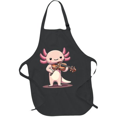 Cute Axolotl Playing Violin For Violinist Musical Orchestra Apron