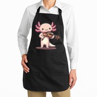 Cute Axolotl Playing Violin For Violinist Musical Orchestra Apron