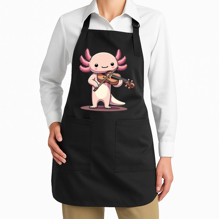 Cute Axolotl Playing Violin For Violinist Musical Orchestra Apron