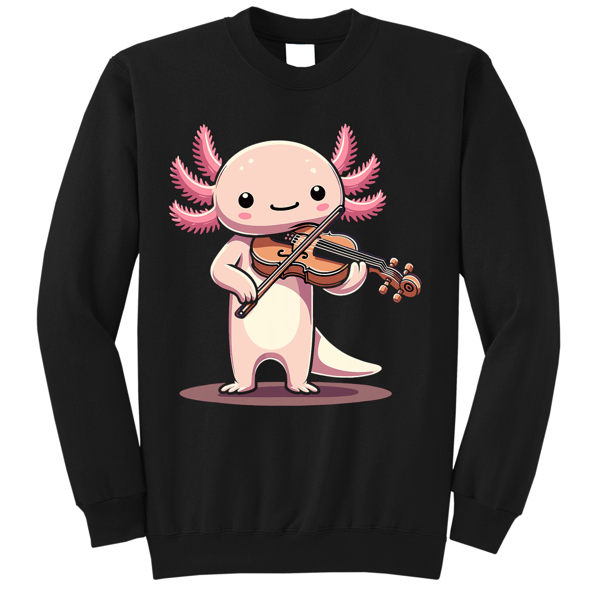 Cute Axolotl Playing Violin For Violinist Musical Orchestra Sweatshirt