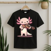 Cute Axolotl Playing Violin For Violinist Musical Orchestra T-Shirt