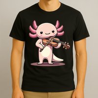 Cute Axolotl Playing Violin For Violinist Musical Orchestra T-Shirt