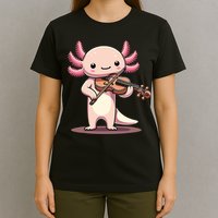 Cute Axolotl Playing Violin For Violinist Musical Orchestra T-Shirt