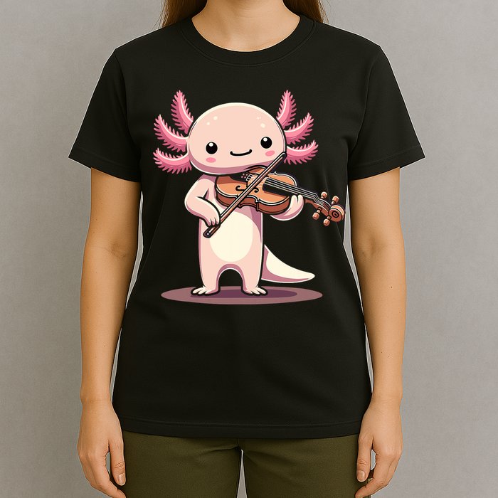 Cute Axolotl Playing Violin For Violinist Musical Orchestra T-Shirt