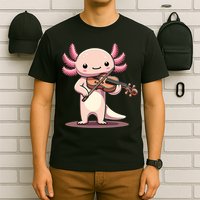 Cute Axolotl Playing Violin For Violinist Musical Orchestra T-Shirt