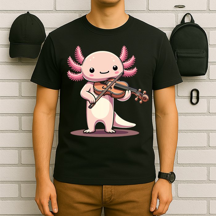 Cute Axolotl Playing Violin For Violinist Musical Orchestra T-Shirt