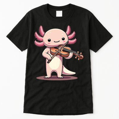 Cute Axolotl Playing Violin For Violinist Musical Orchestra Tall T-Shirt