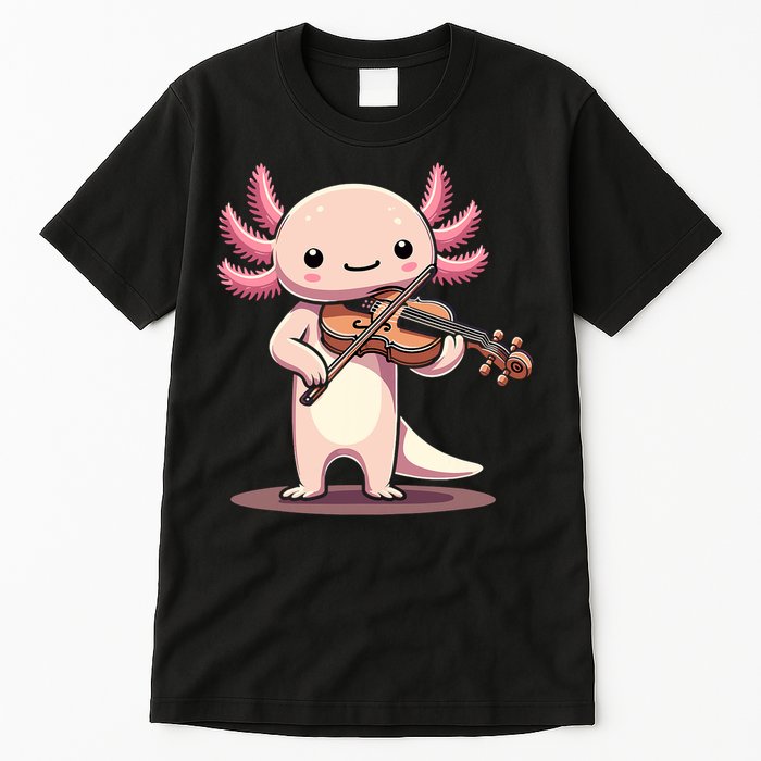 Cute Axolotl Playing Violin For Violinist Musical Orchestra Tall T-Shirt