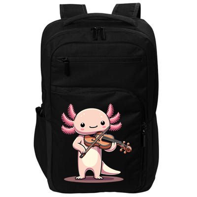 Cute Axolotl Playing Violin For Violinist Musical Orchestra Impact Tech Backpack