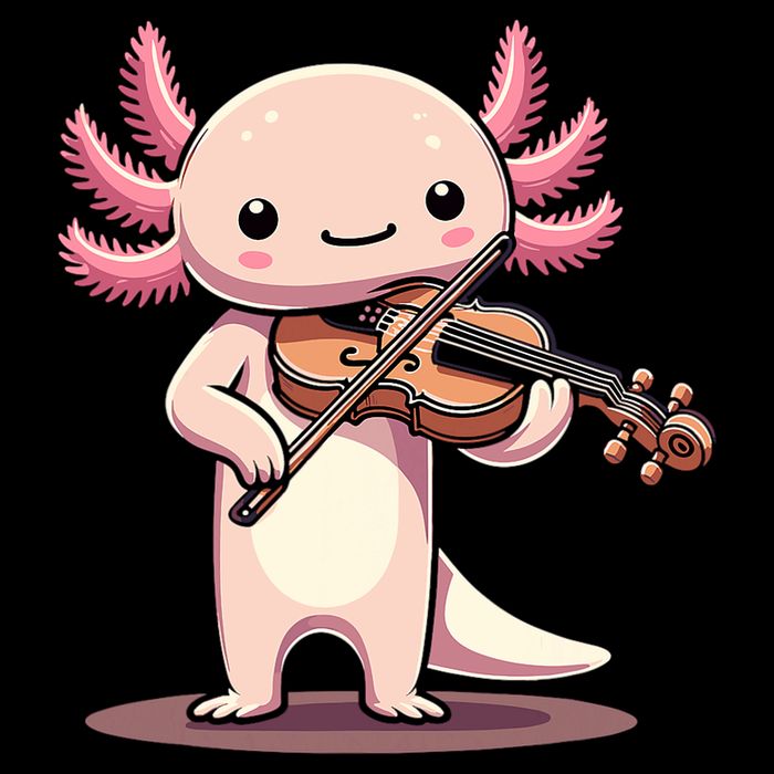 Cute Axolotl Playing Violin For Violinist Musical Orchestra Backpack