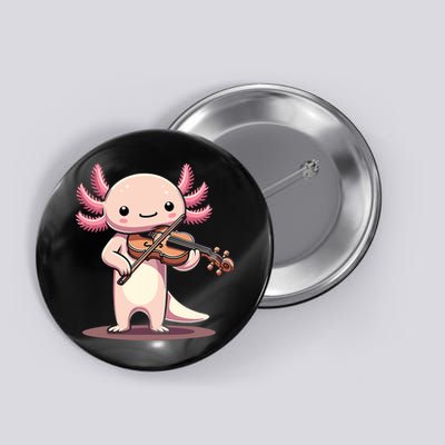 Cute Axolotl Playing Violin For Violinist Musical Orchestra Button