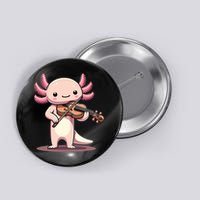 Cute Axolotl Playing Violin For Violinist Musical Orchestra Button