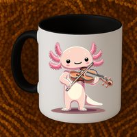 Cute Axolotl Playing Violin For Violinist Musical Orchestra Mug