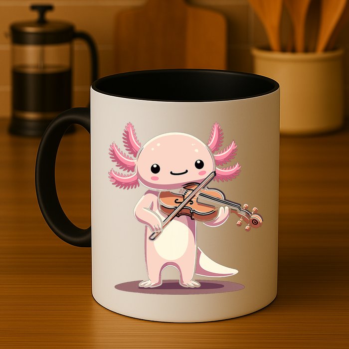 Cute Axolotl Playing Violin For Violinist Musical Orchestra Mug