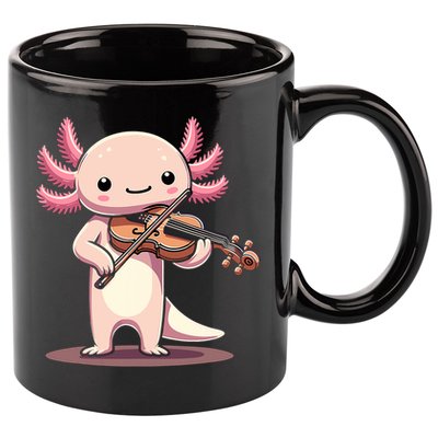 Cute Axolotl Playing Violin For Violinist Musical Orchestra 11oz C Handle Ceramic Mug