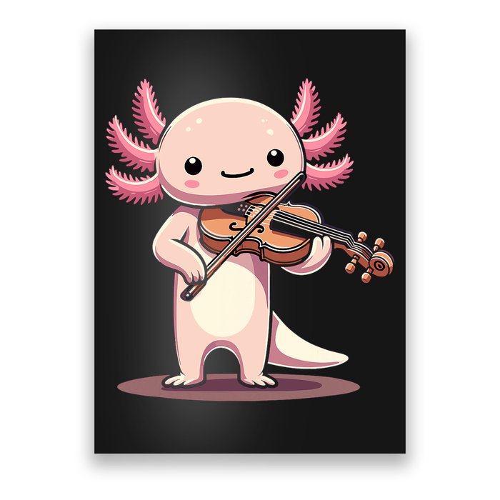 Cute Axolotl Playing Violin For Violinist Musical Orchestra Poster