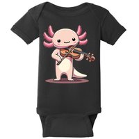 Cute Axolotl Playing Violin For Violinist Musical Orchestra Baby Bodysuit