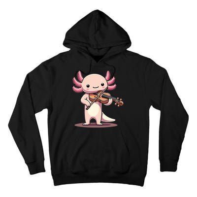Cute Axolotl Playing Violin For Violinist Musical Orchestra Tall Hoodie