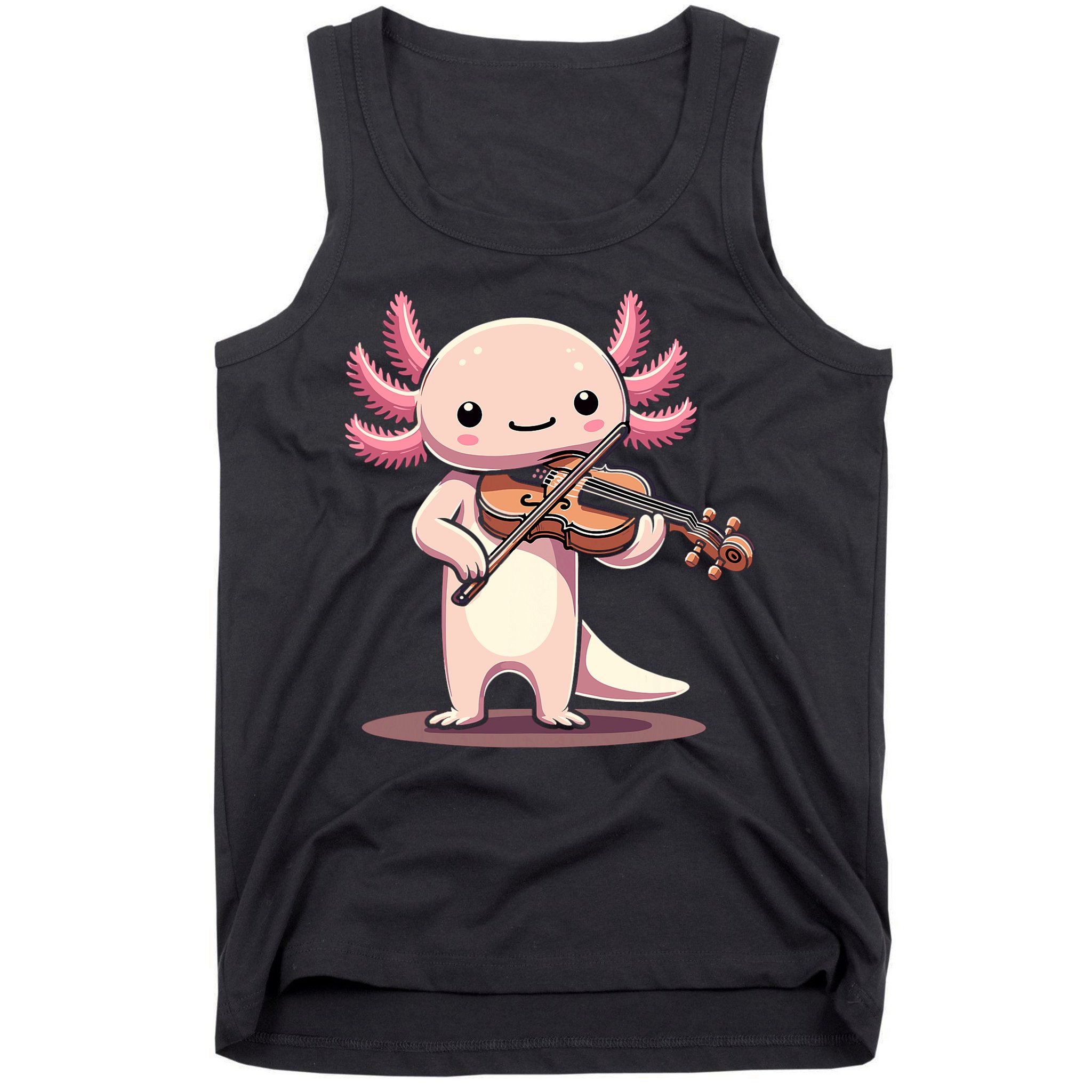 Cute Axolotl Playing Violin For Violinist Musical Orchestra Tank Top
