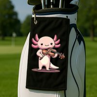 Cute Axolotl Playing Violin For Violinist Musical Orchestra Golf Towel