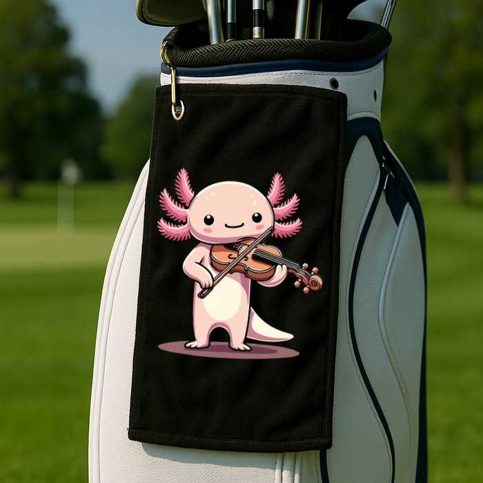Cute Axolotl Playing Violin For Violinist Musical Orchestra Golf Towel