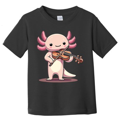 Cute Axolotl Playing Violin For Violinist Musical Orchestra Toddler T-Shirt