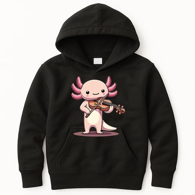 Cute Axolotl Playing Violin For Violinist Musical Orchestra Kids Hoodie