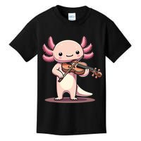 Cute Axolotl Playing Violin For Violinist Musical Orchestra Kids T-Shirt
