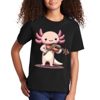 Cute Axolotl Playing Violin For Violinist Musical Orchestra Kids T-Shirt