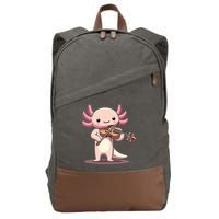 Cute Axolotl Playing Violin For Violinist Musical Orchestra Cotton Canvas Backpack