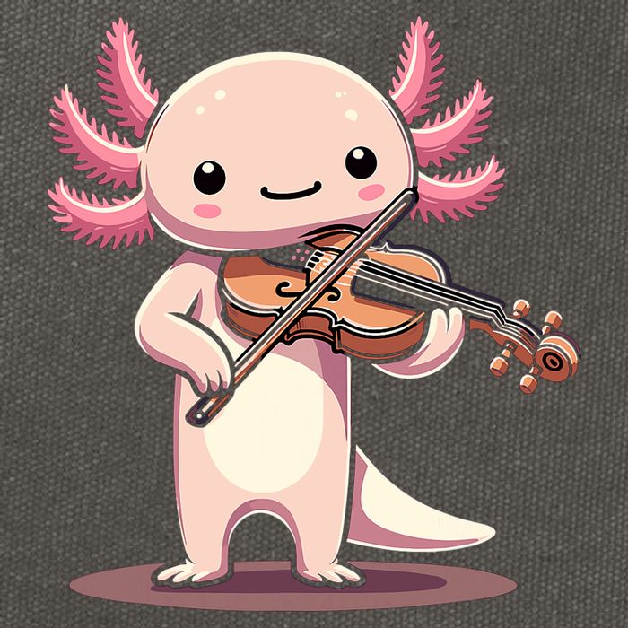 Cute Axolotl Playing Violin For Violinist Musical Orchestra Cotton Canvas Backpack
