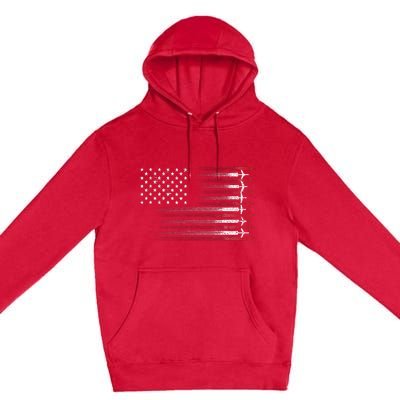 Cute Airplane Pilot Art For Women Aviation 4th Of July Premium Pullover Hoodie