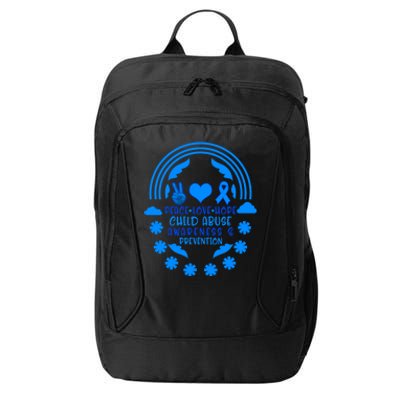 Child Abuse Prevention Month Awareness Peace Love Hope Tee Gift City Backpack