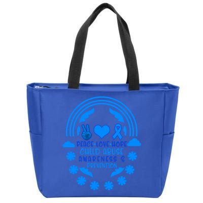 Child Abuse Prevention Month Awareness Peace Love Hope Tee Gift Zip Tote Bag