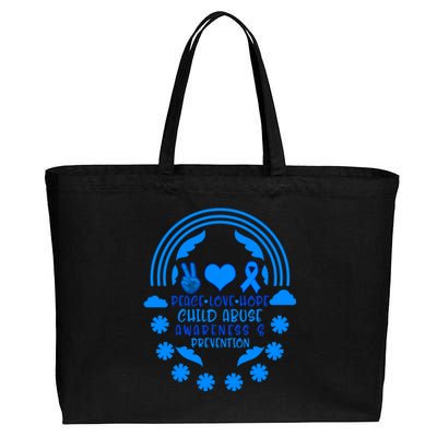 Child Abuse Prevention Month Awareness Peace Love Hope Tee Gift Cotton Canvas Jumbo Tote