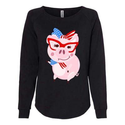 Cool American Pig Funny Pet Piggy United States Flag Gift Womens California Wash Sweatshirt