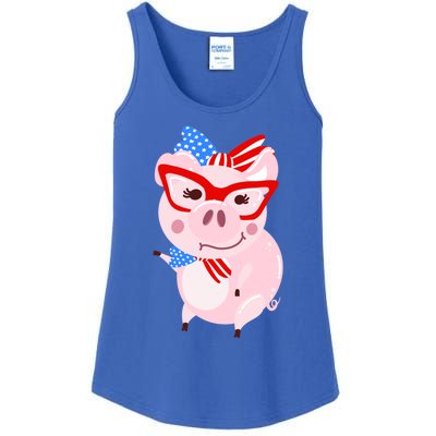 Cool American Pig Funny Pet Piggy United States Flag Gift Ladies Essential Tank