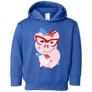 Cool American Pig Funny Pet Piggy United States Flag Gift Toddler Hoodie